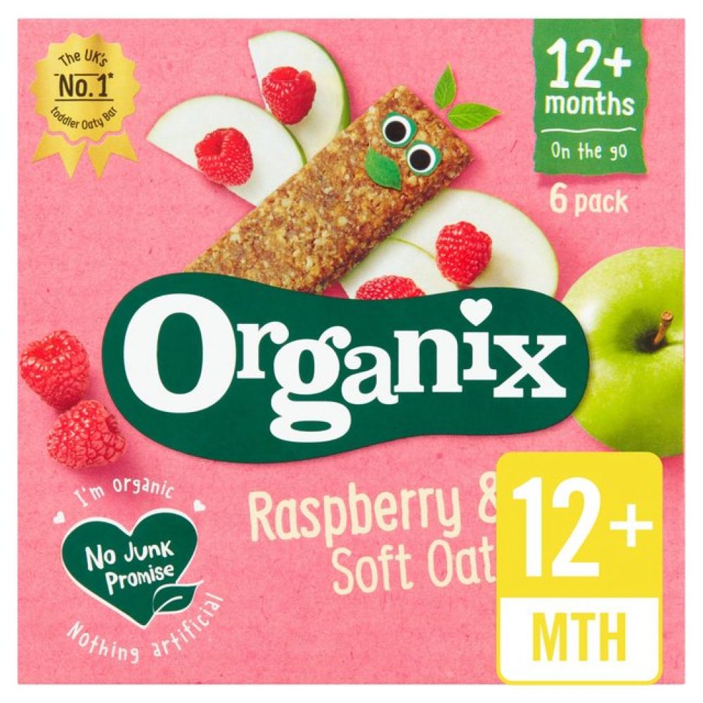 Organix Raspberry & Apple Organic Soft Oat Snack Bars Multipack 6 x 30g