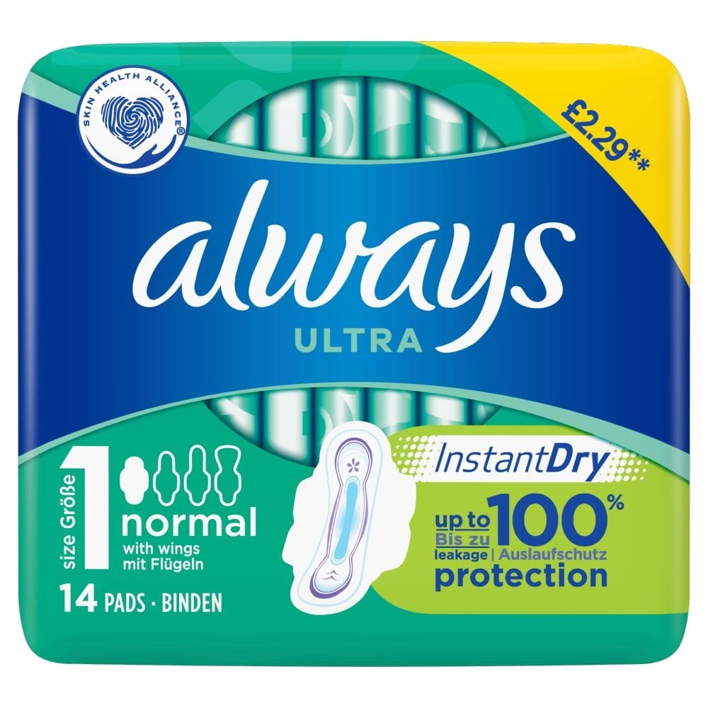 Always Normal Ultra Sanitary Towels Wings 14 Pads