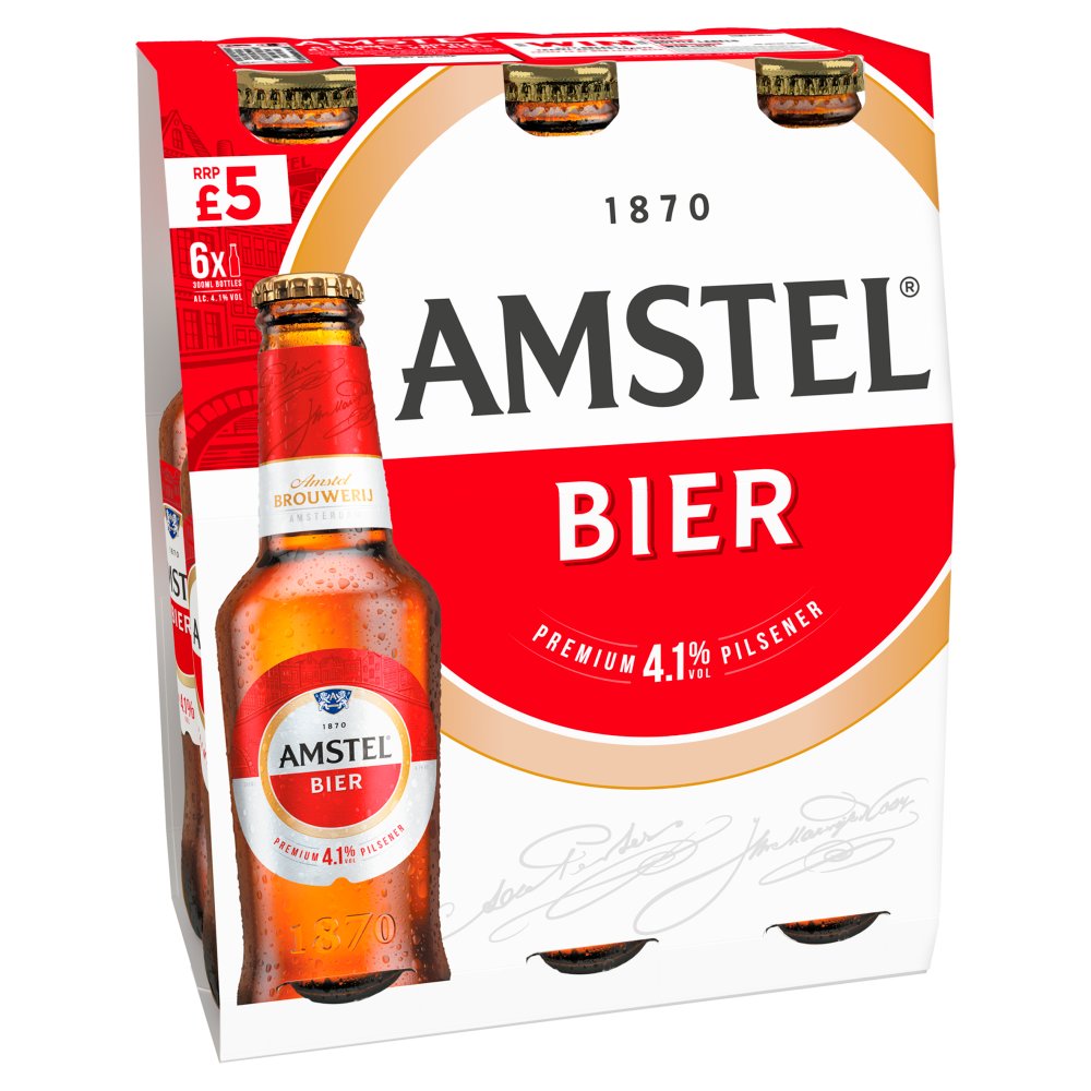 Amstel Bier Lager Beer 6 x 300ml