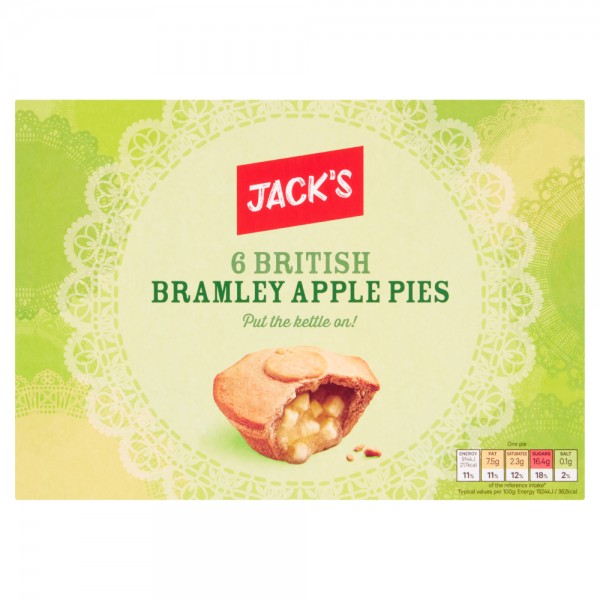 Jack's 6 British Bramley Apple Pies