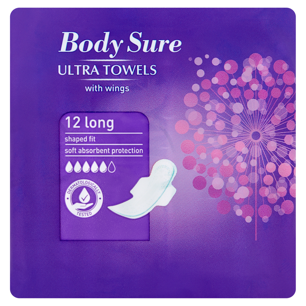 Body Sure 12 Ultra Towels with Wings Long