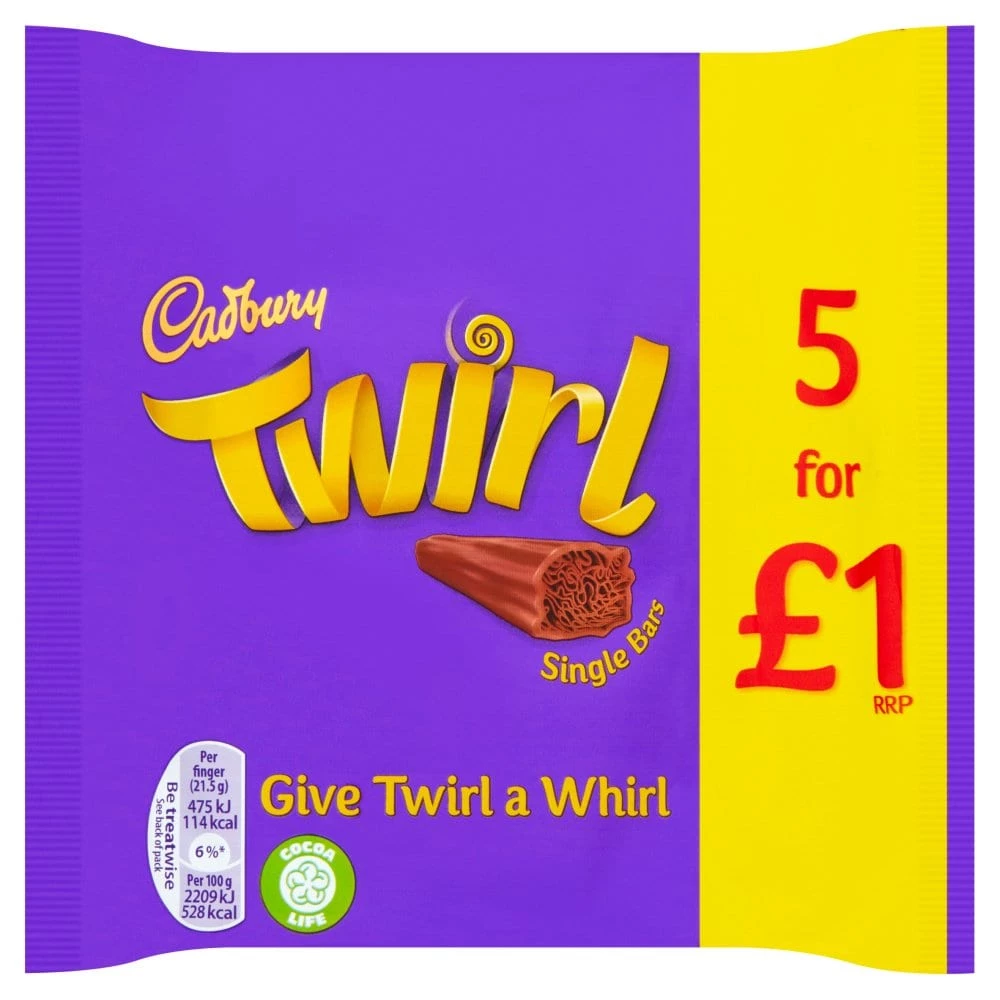 Cadbury Twirl Chocolate Bar 5 Pack PM