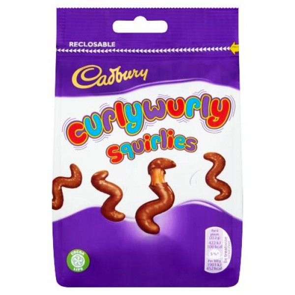 Cadbury Curly Wurly Squirlies Bag 110g.