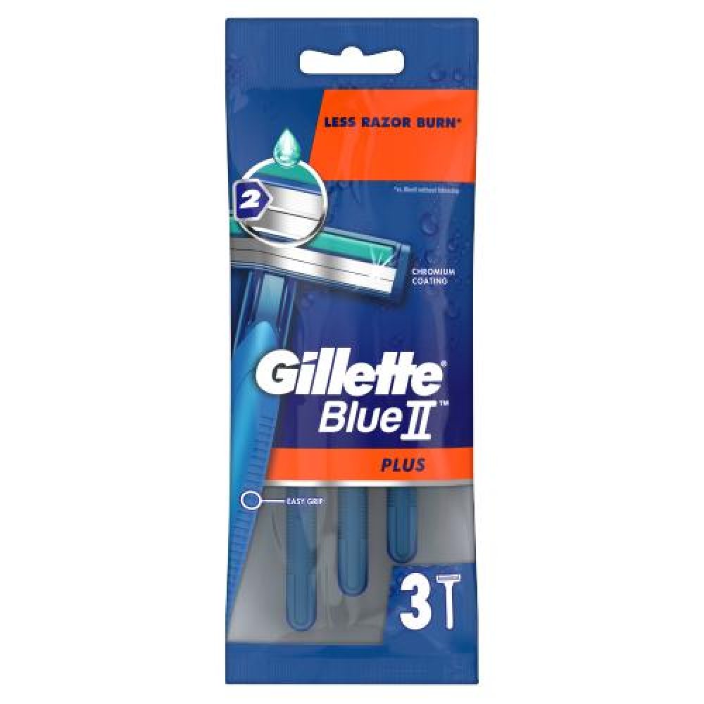 Gillette BlueII Plus Men’s Disposable Razors x3