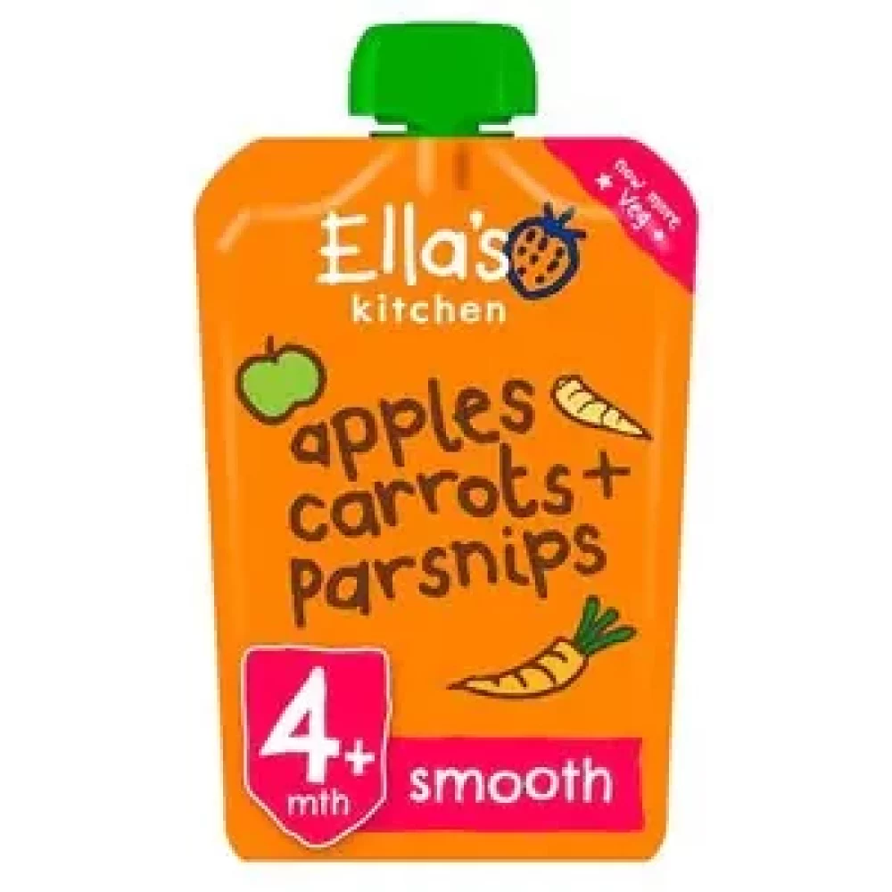 Ella’s Kitchen Organic Carrots Apples + Parsnips Pouch 4+ Months 120g