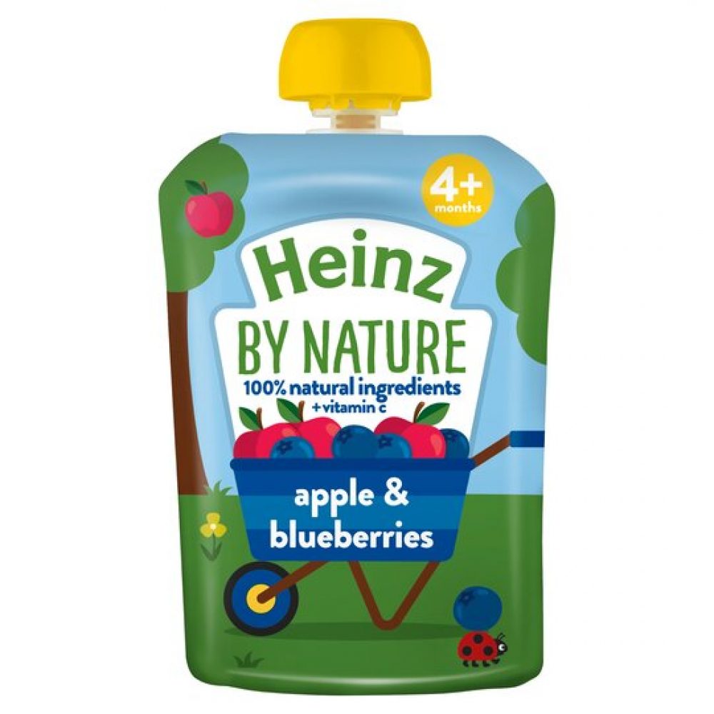 Heinz Apple & Blueberries Fruit Pouch 100g