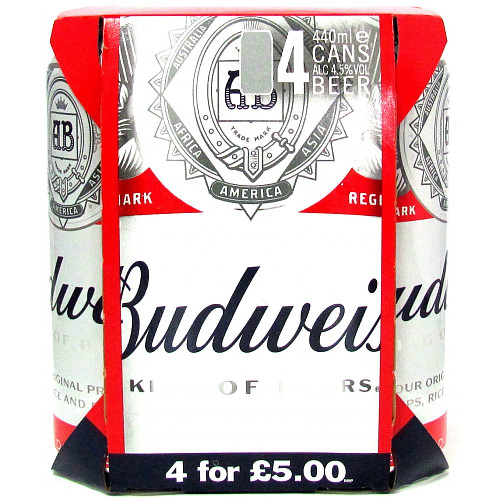 Budweiser 4.5% 4 Pack 440ml
