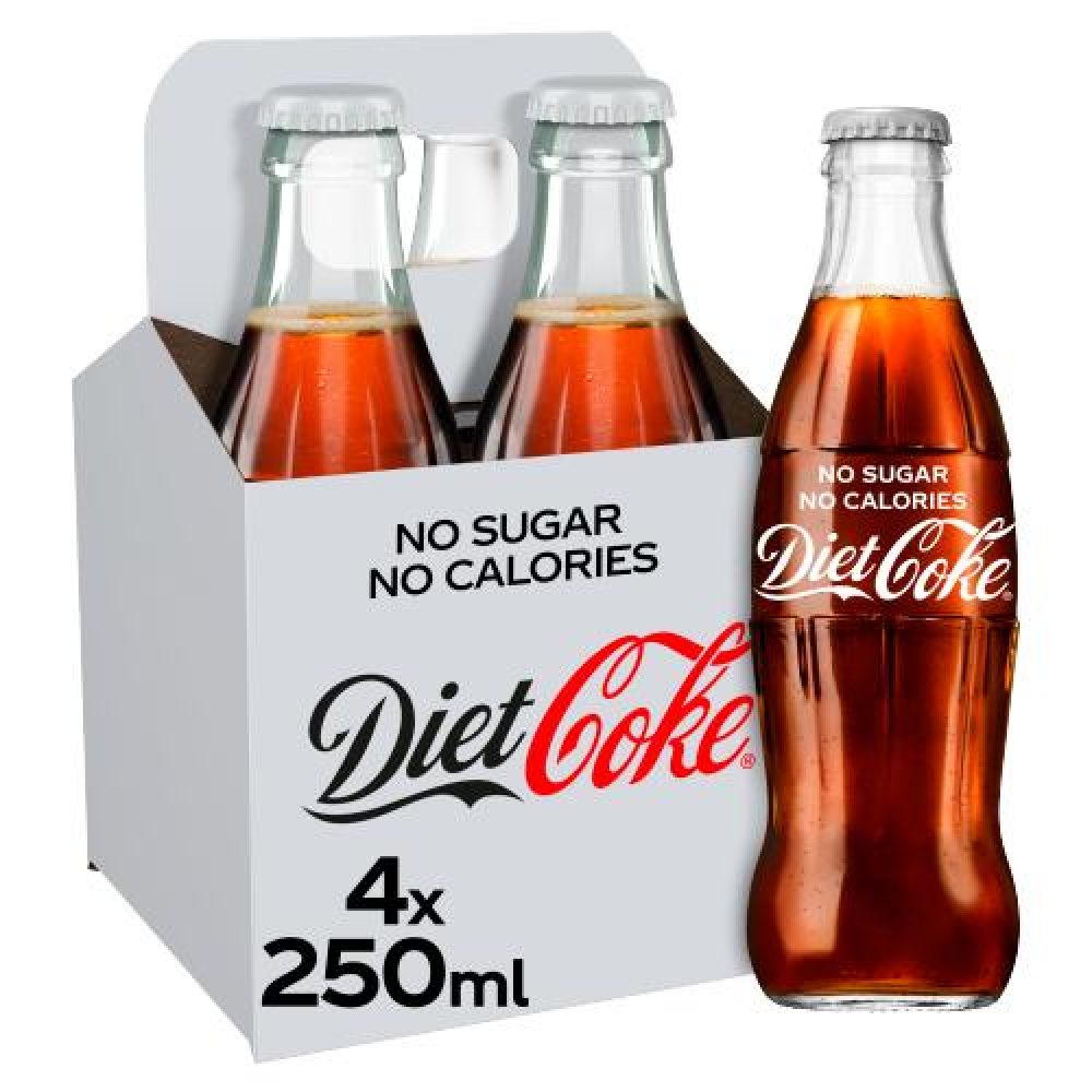Diet Coke 4 x 250ml Bottles