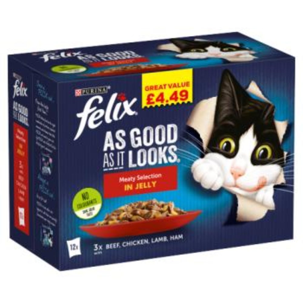 FELIX AS GOOD AS IT LOOKS Meaty Selection in Jelly Wet Cat Food 12x100g