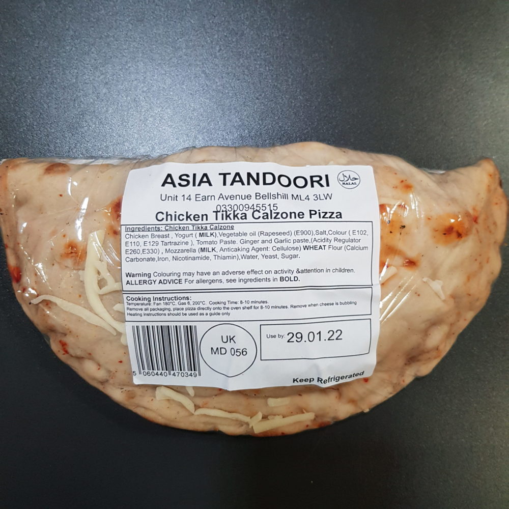 Asia Tandoori Chicken Tikka Calzone Pizza