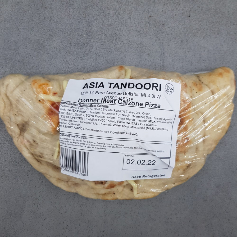 Asia Tandoori Donner Meat Calzone