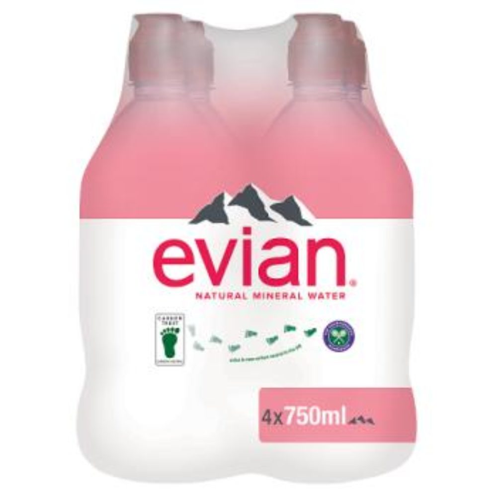 Evian Still Natural Mineral Water 4 x 750ml