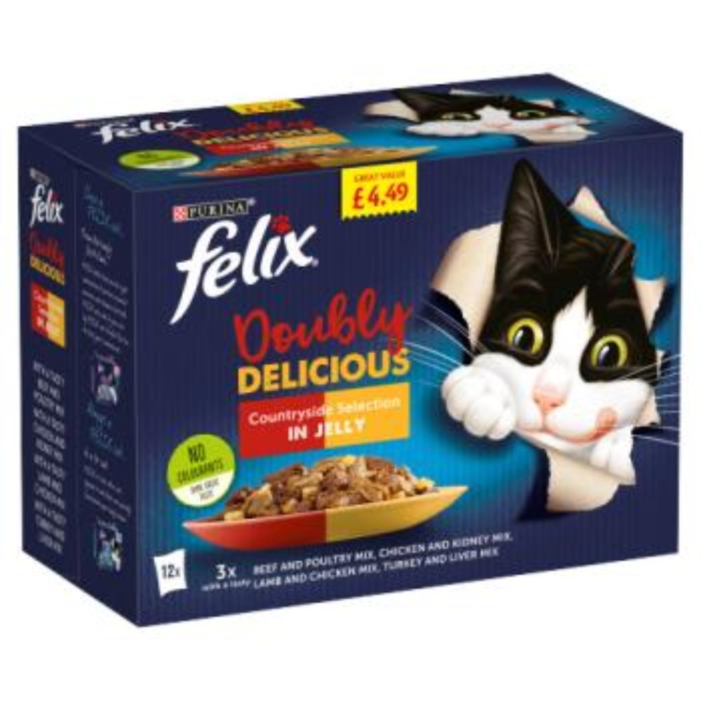 Felix Doubly Delicious Countryside Selection in Jelly 12 x 100g